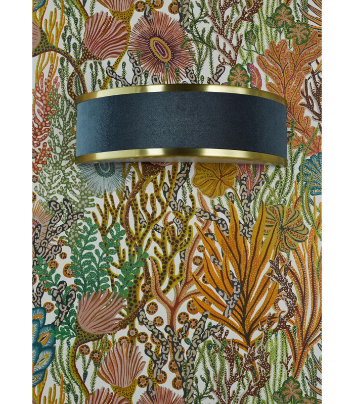 Alvaro Wall Light Brushed Brass With Blue Shade-3
