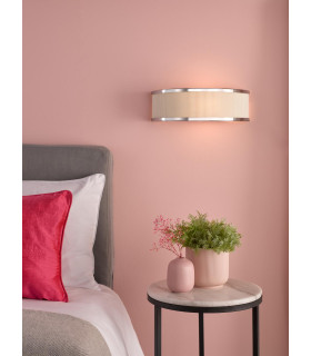 Alvaro Wall Light Polished Chrome With Ivory Shade-2