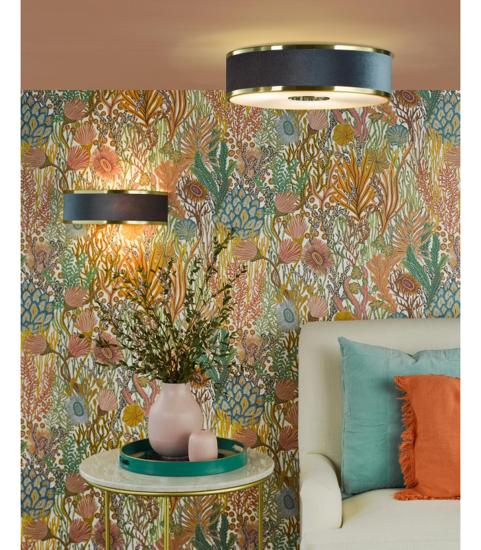 Alvaro Wall Light Brushed Brass With Blue Shade-4