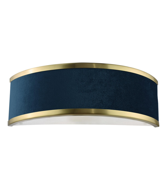 Alvaro Wall Light Brushed Brass With Blue Shade-7