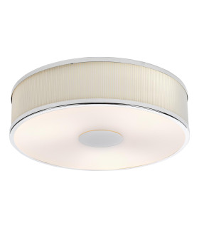 Alvaro 3 Light Flush Polished Chrome With Ivory shade-1