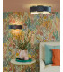 Alvaro 3 Light Flush Brushed Brass With Blue shade-2