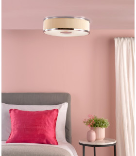 Alvaro 3 Light Flush Polished Chrome With Ivory shade-2