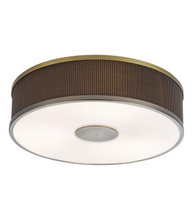 Alvaro 3 Light Flush Antique Bronze With Brown Shade-1