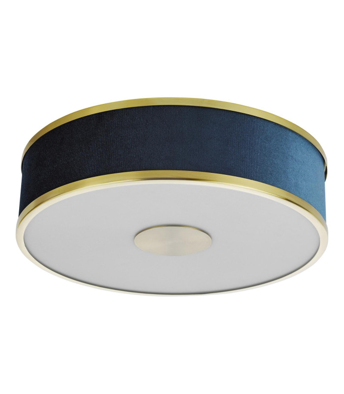 Alvaro 3 Light Flush Brushed Brass With Blue shade-4