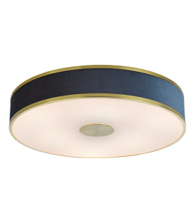 Alvaro 6 Light Flush Brushed Brass With Blue shade-1