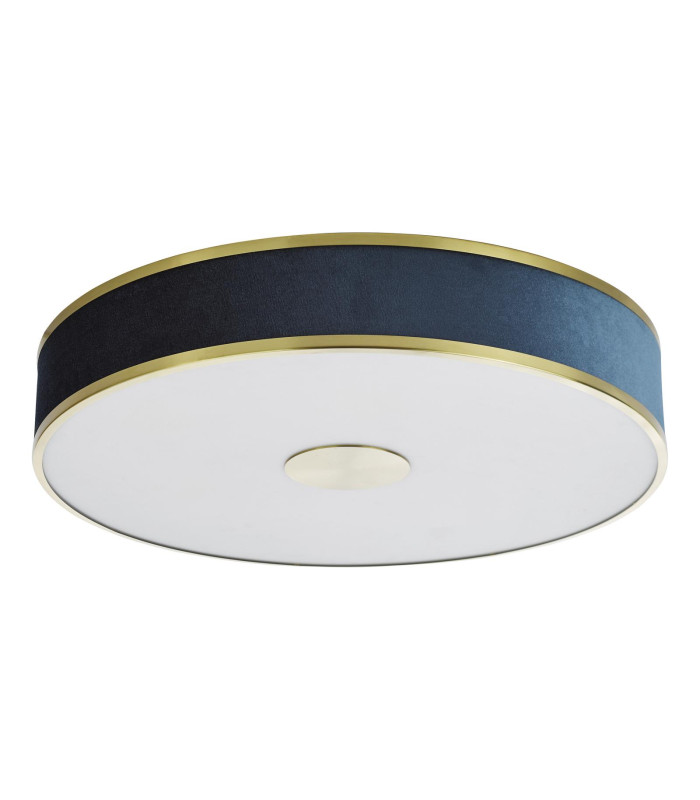 Alvaro 6 Light Flush Brushed Brass With Blue shade-5