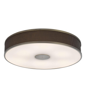 Alvaro 6 Light Flush Antique Bronze With Brown Shade-1