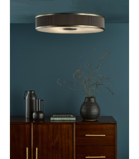Alvaro 6 Light Flush Antique Bronze With Brown Shade-2