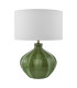 Amrita Ceramic Table Lamp Green and Antique Brass With Shade-5