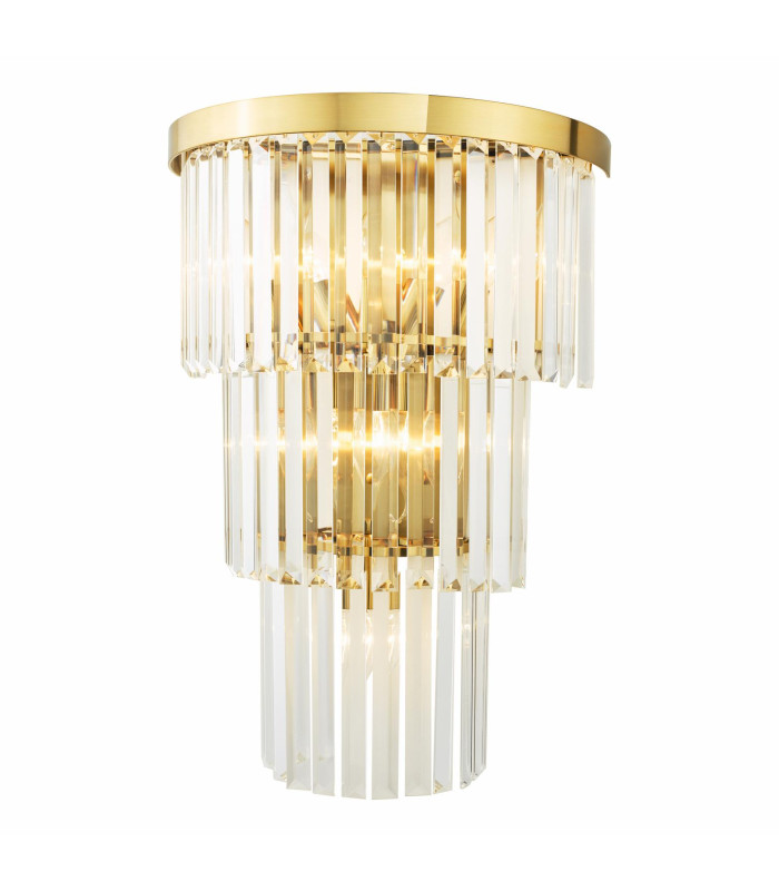 Angel 6 Light Wall Light Crystal and Antique Gold-1