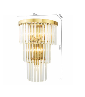 Angel 6 Light Wall Light Crystal and Antique Gold-2