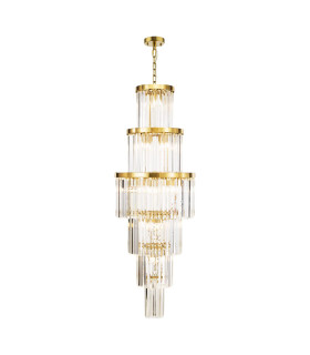 Angel 28 Light Chandelier Crystal and Antique Gold-1