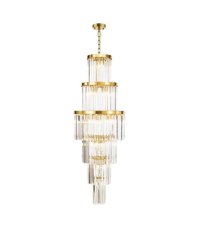 Angel 28 Light Chandelier Crystal and Antique Gold-1