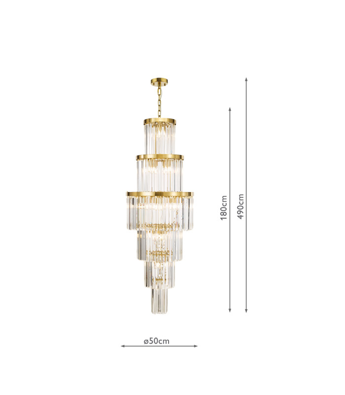 Angel 28 Light Chandelier Crystal and Antique Gold-2