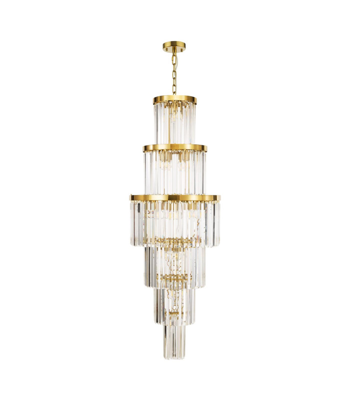 Angel 28 Light Chandelier Crystal and Antique Gold-3