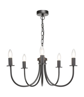 Becca 5 Light Armed Ceiling Pendant Matt Black Fitting Only-1