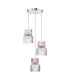 Auberta 3 Light Cluster Ceiling Pendant Polished Chrome and Pink Ribbed Glass-3
