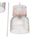 Auberta 3 Light Cluster Ceiling Pendant Polished Chrome and Pink Ribbed Glass-5