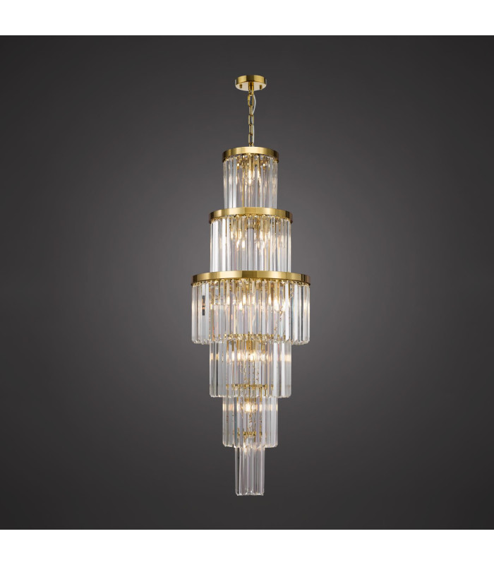 Angel 28 Light Chandelier Crystal and Antique Gold-7