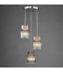 Auberta 3 Light Cluster Ceiling Pendant Polished Chrome and Pink Ribbed Glass-6