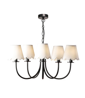 Becca 5 Light Armed Ceiling Pendant Matt Black With Shade-1