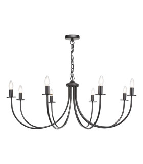 Becca 8 Light Armed Ceiling Pendant Matt Black Fitting Only-1