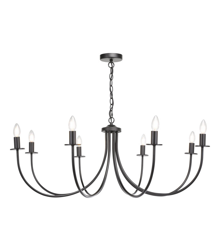 Becca 8 Light Armed Ceiling Pendant Matt Black Fitting Only-1