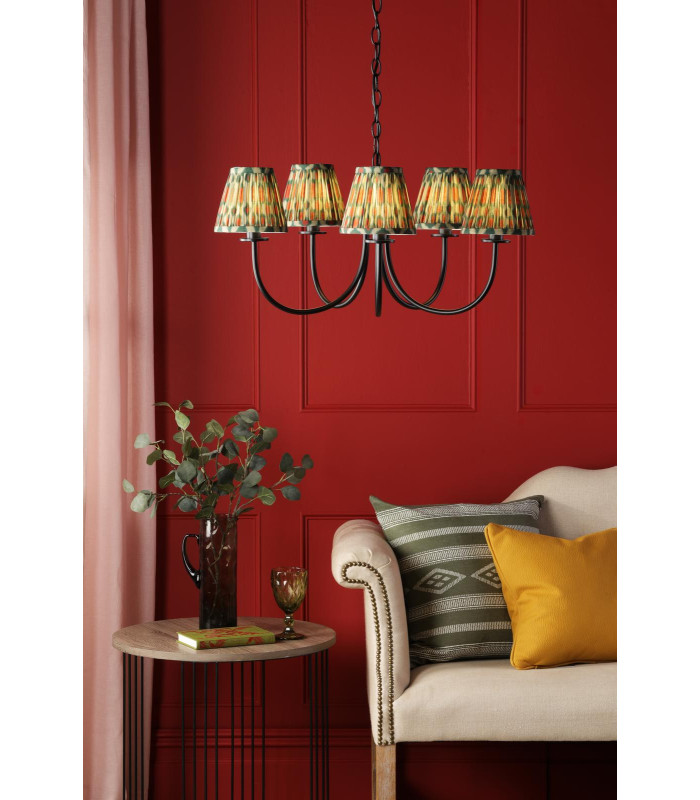 Becca 5 Light Armed Ceiling Pendant Matt Black With Shade-2