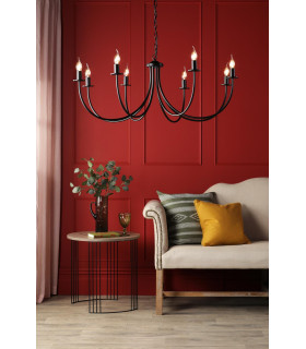 Becca 8 Light Armed Ceiling Pendant Matt Black Fitting Only-2