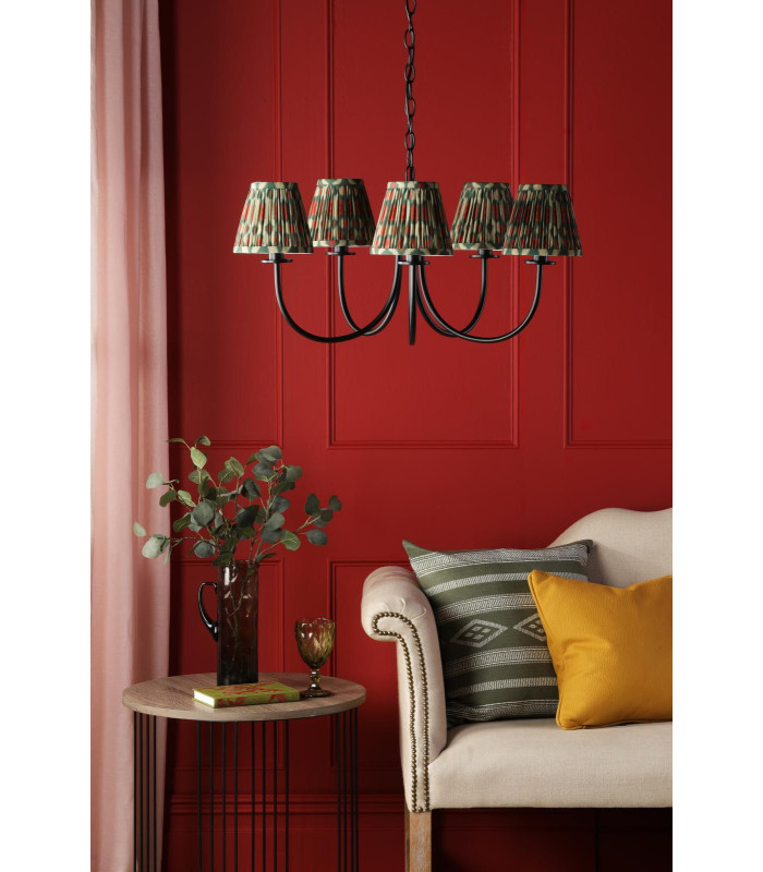 Becca 5 Light Armed Ceiling Pendant Matt Black With Shade-3