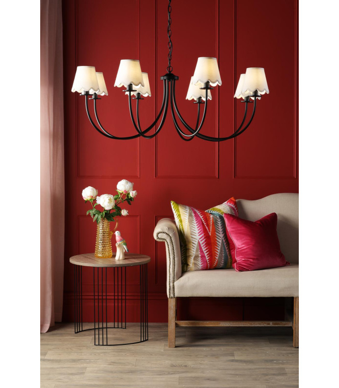 Becca 8 Light Armed Ceiling Pendant Matt Black Fitting Only-4