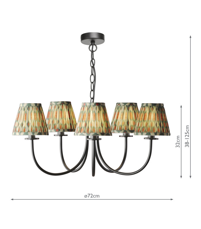 Becca 5 Light Armed Ceiling Pendant Matt Black With Shade-6