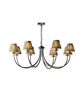 Becca 8 Light Armed Ceiling Pendant Matt Black With Shade-1