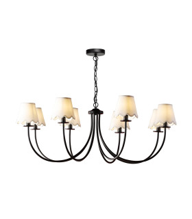 Becca 8 Light Armed Ceiling Pendant Matt Black With Shade-1