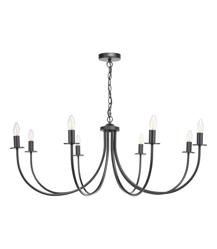 Becca 8 Light Armed Ceiling Pendant Matt Black Fitting Only-6