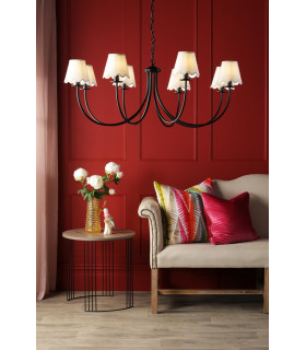 Becca 8 Light Armed Ceiling Pendant Matt Black With Shade-2