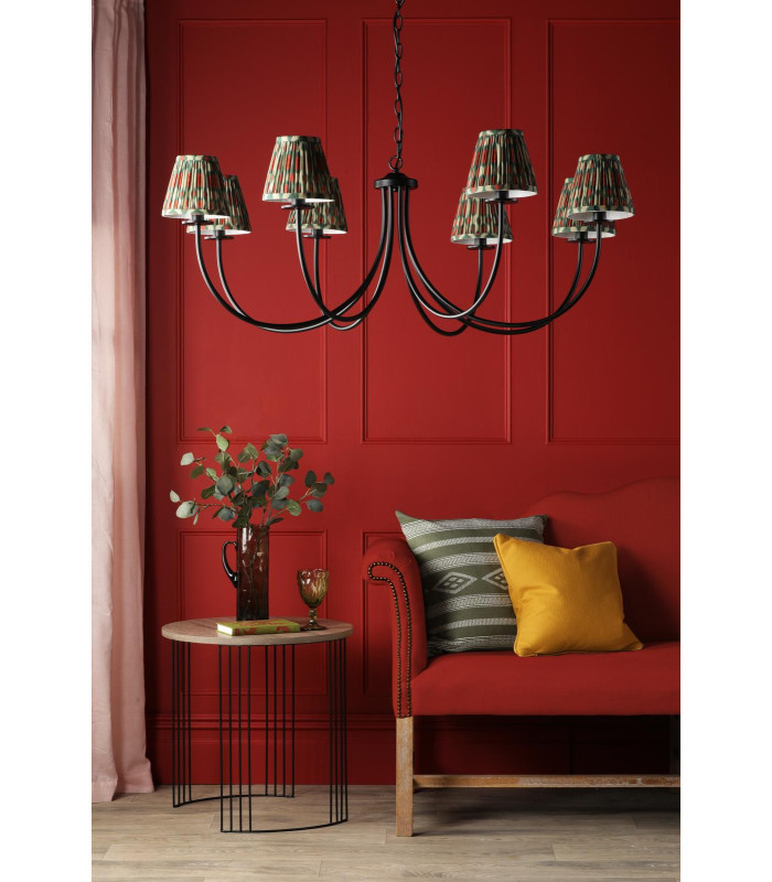 Becca 8 Light Armed Ceiling Pendant Matt Black With Shade-3
