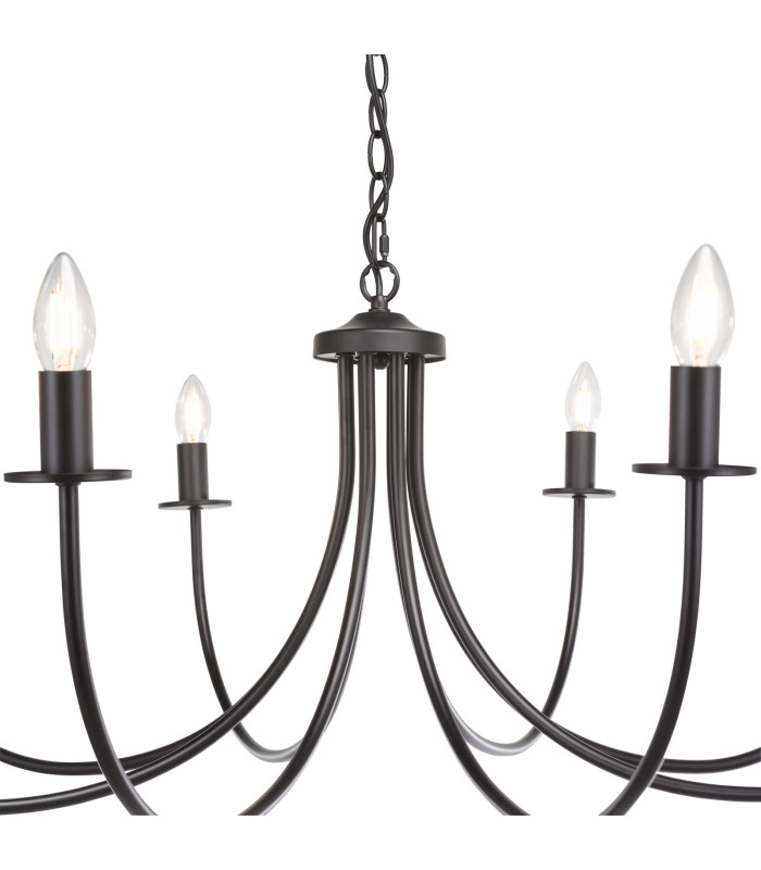 Becca 8 Light Armed Ceiling Pendant Matt Black Fitting Only-8