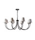 Becca 8 Light Armed Ceiling Pendant Matt Black With Shade-5