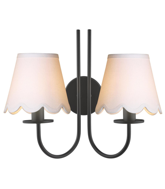 Becca Wall Light Matt Black With Shade-1
