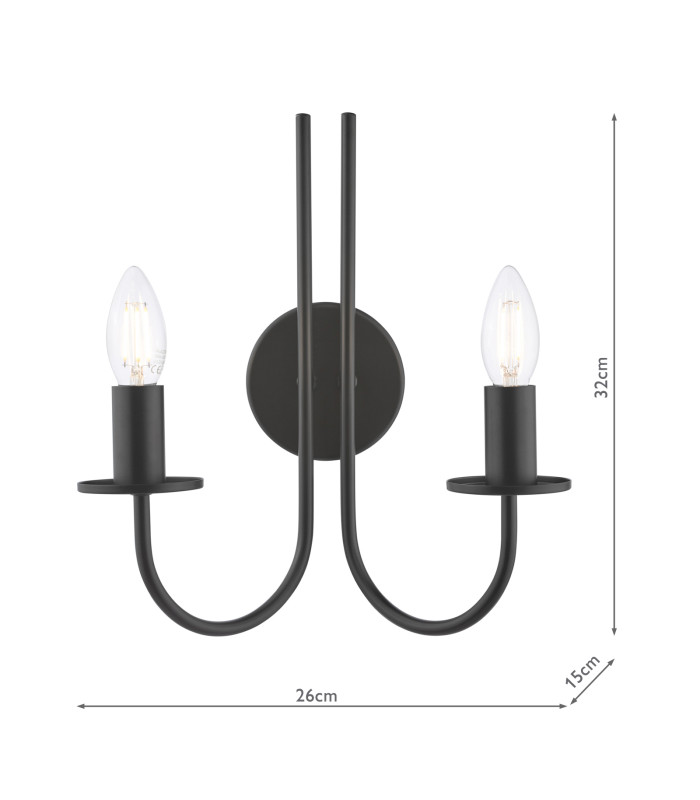 Becca Wall Light Matt Black Bracket Only-6