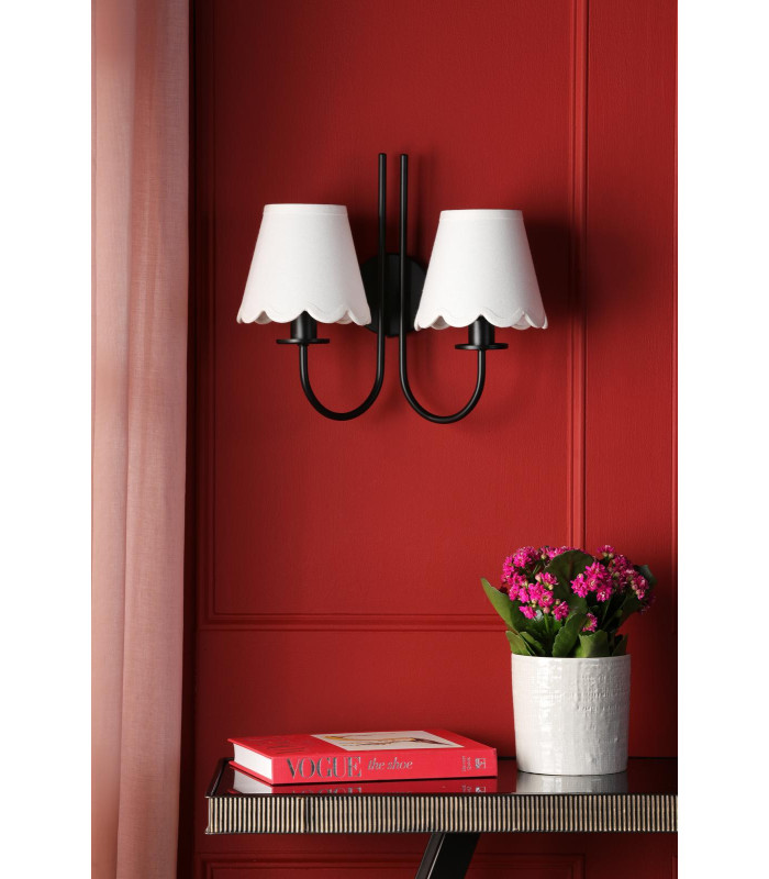 Becca Wall Light Matt Black With Shade-3
