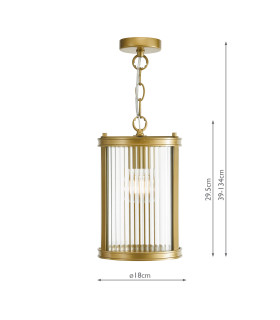 Bianka Ceiling Pendant Satin Bronze and Ribbed Glass-2