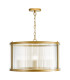 Bianka 3 Light Ceiling Pendant Satin Bronze and Ribbed Glass-1