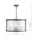 Bianka 3 Light Ceiling Pendant Matt Black and Ribbed Glass-2