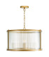 Bianka 3 Light Ceiling Pendant Satin Bronze and Ribbed Glass-3