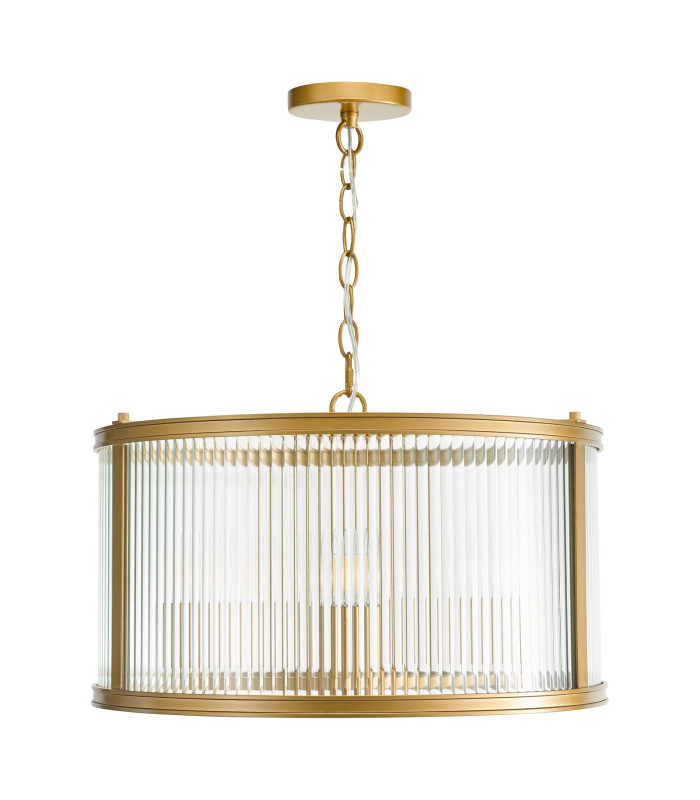 Bianka 3 Light Ceiling Pendant Satin Bronze and Ribbed Glass-3