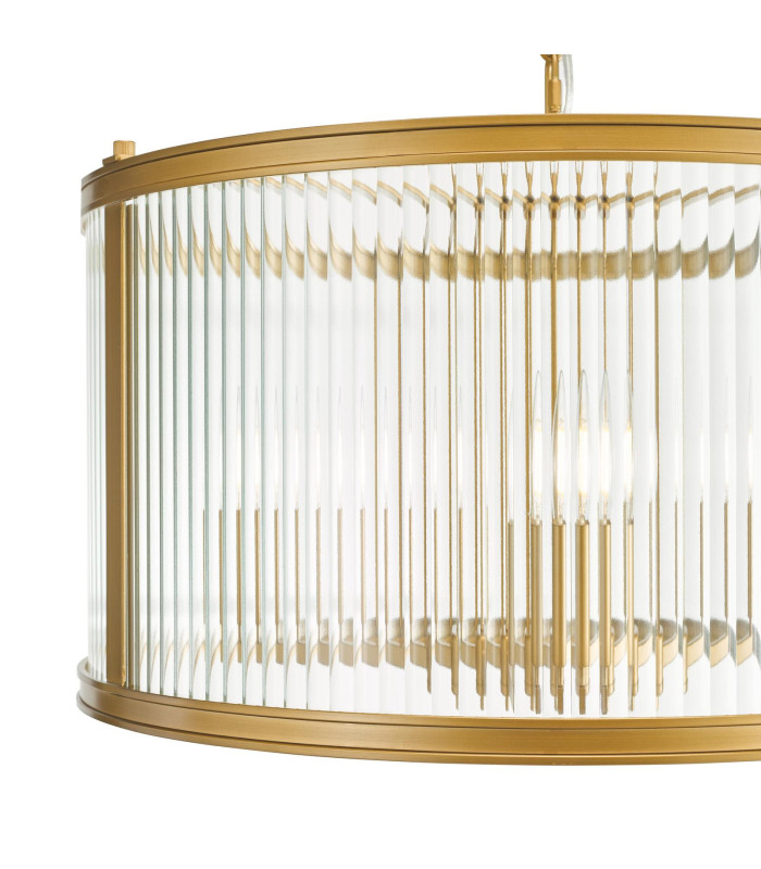 Bianka 3 Light Ceiling Pendant Satin Bronze and Ribbed Glass-4