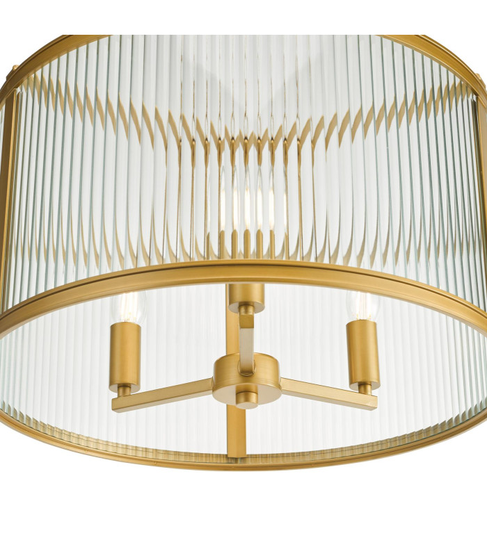 Bianka 3 Light Ceiling Pendant Satin Bronze and Ribbed Glass-5